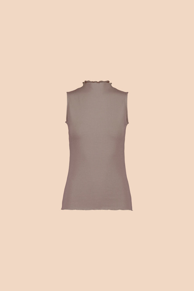 Rib Top Taupe