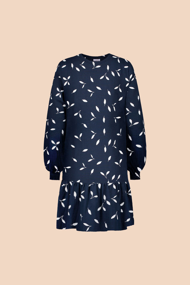 Ruffle Sweatshirt Dress Indigo Wind