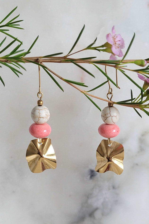 Sara Earrings Pink/Gold