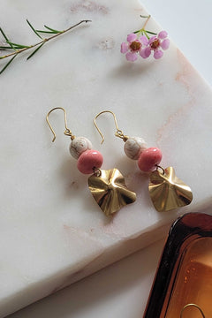 Sara Earrings Pink/Gold