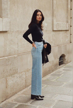 Sara High Loose Flow Jeans Stone Vintage