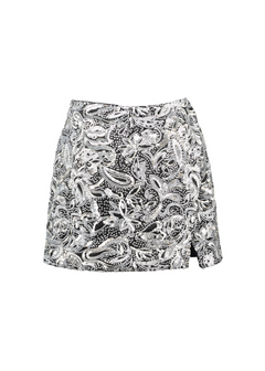 Alix Sequins Wrap Mini Skirt Silver