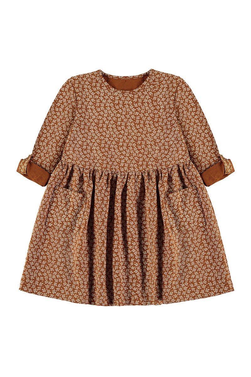 Lasten Sally Oversize Taskullinen Puuvillamekko Terrakotta