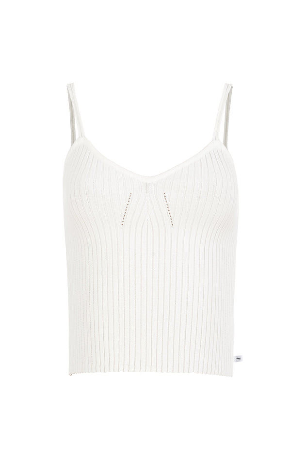 Sotto Ribbed Top White
