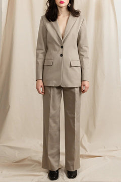 Swipe Long Pleated Pants Beige - Studio Heijne
