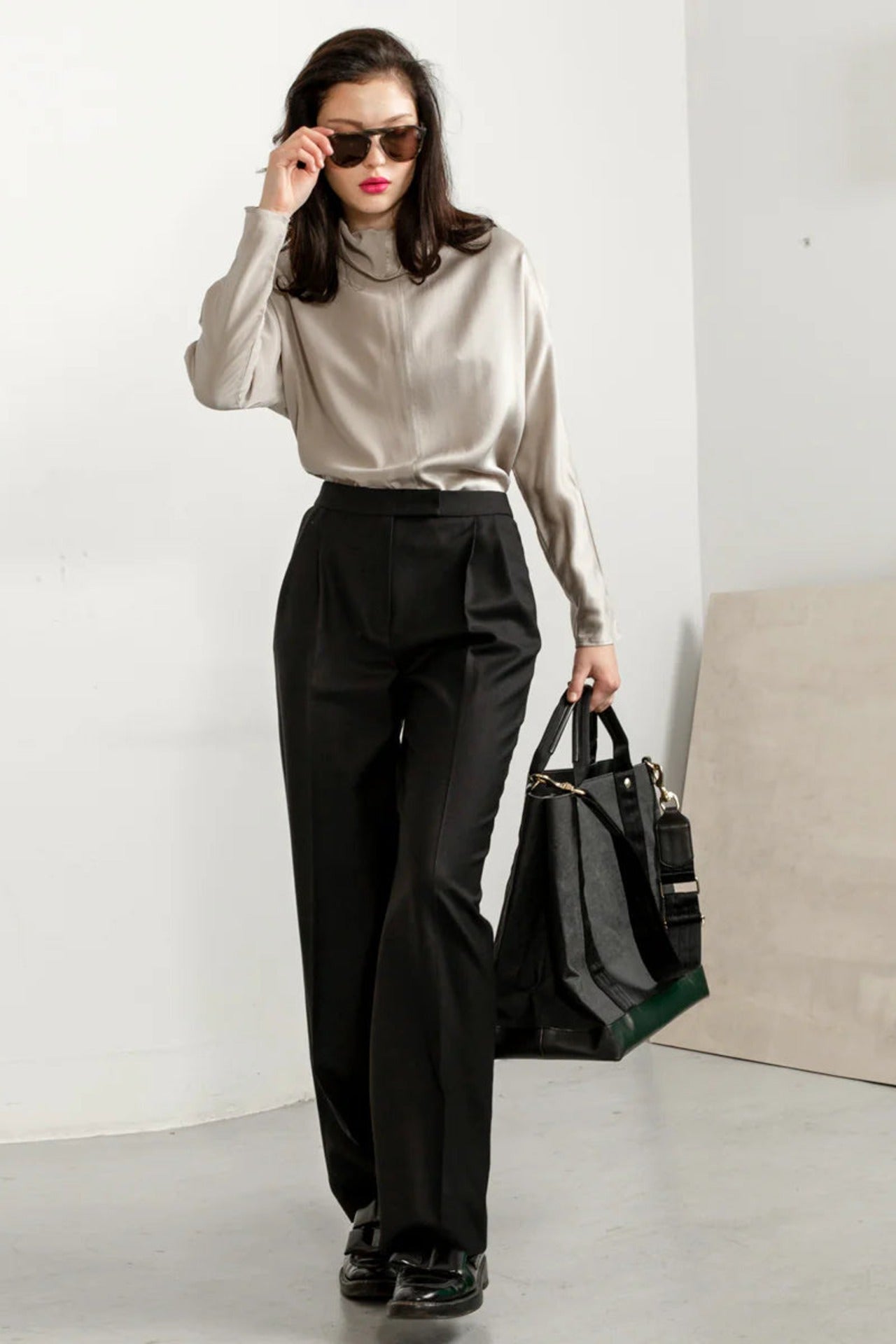 Swipe Pants Long Black - Studio Heijne