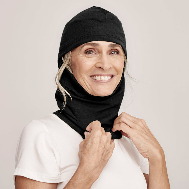 Tam Silk Merino Wool Balaclava Black