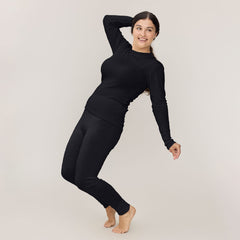 Women's Timmi Long Sleeve Merino Silk Shirt Black