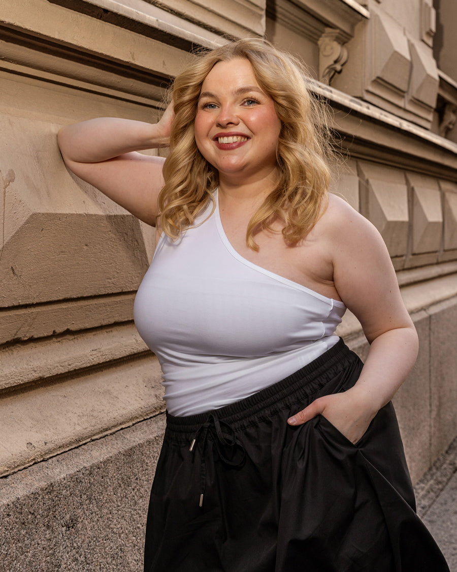 One-Shoulder Top White