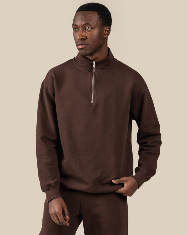 Toive Half-zip Dark Brown