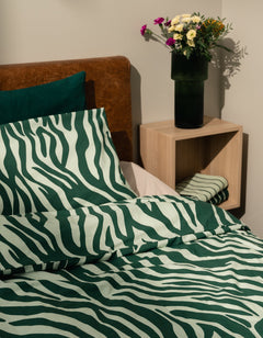 Aallot Double Duvet Cover Green/White