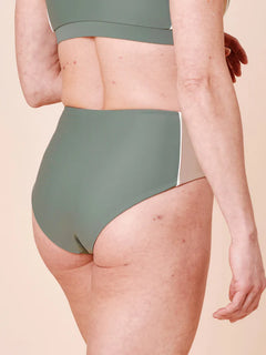 Ubud Colorblock Highwaisted Bikini Bottom Army/Sand
