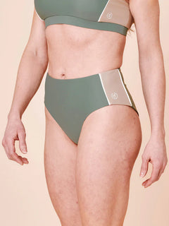 Ubud Colorblock Highwaisted Bikini Bottom Army/Sand