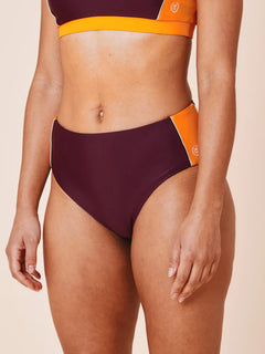 Ubud Colorblock Highwaisted Bikini Bottom Deep/Flame