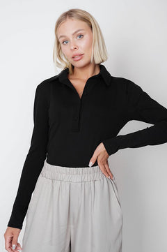 Hill Cotton Longsleeve Top Black