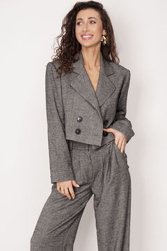 Aspen Cropped Blazer Graphite