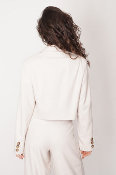 Aspen Cropped Blazer Ecru