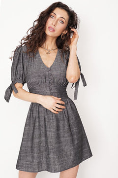 Maribel Linen Dress Black