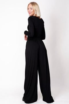 Wide Bamboo Trousers Black