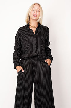 Oversized Viscose Shirt Black