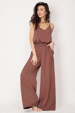 Tencel Sleeveless Top Brown