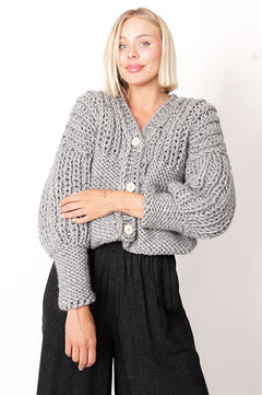 Ava Hand Made Cardigan Grey