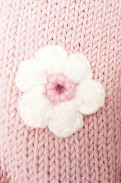 Flower Handmade Cardigan Light Pink