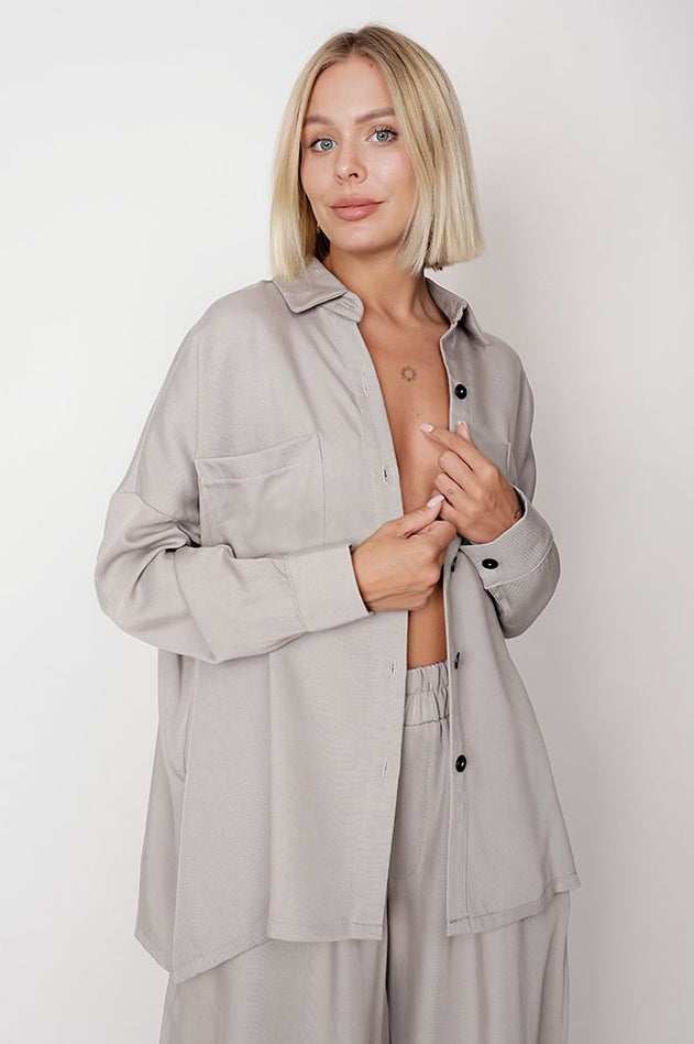 Oversized Tencel Shirt Grey