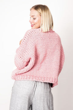 Hand Made Heart Cardigan Pink