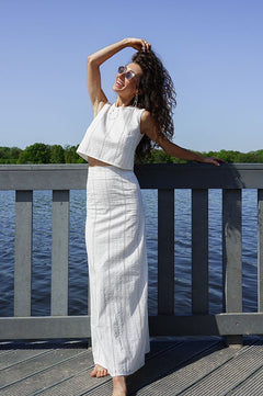 Nat Maxi Skirt White