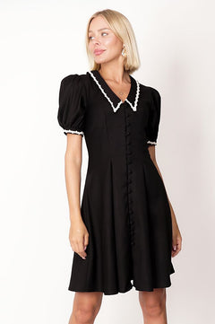 Avery Collar Dress Black