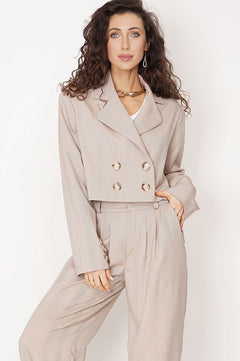 Aspen Cropped Blazer Beige