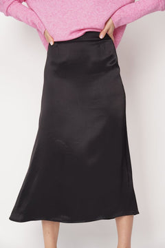 Feme Satin Skirt Black