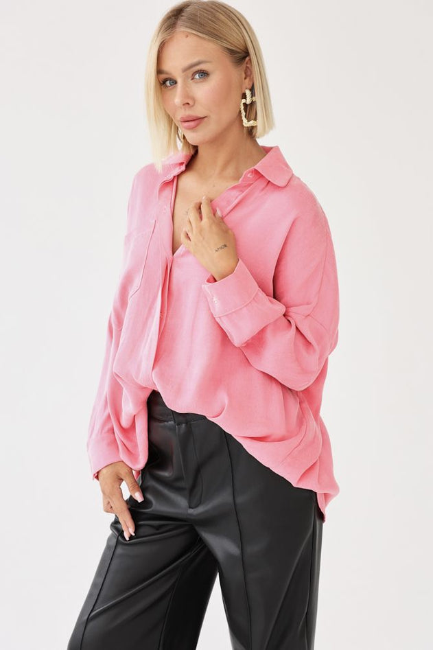 Long Lyocell Shirt Pink