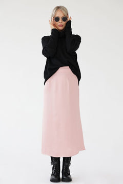 Feme Satin Skirt Pink