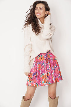 Helen Skirt Flower Print Pink