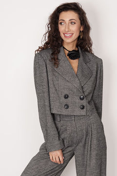 Aspen Cropped Blazer Graphite