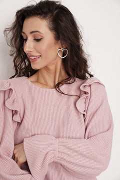 Edith Ruffle Sweater Light Pink