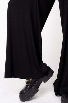 Wide Bamboo Trousers Black