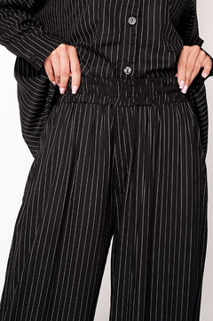 Wide Viscose Trousers Striped