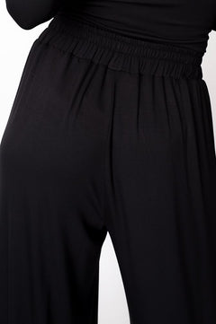 Wide Bamboo Trousers Black