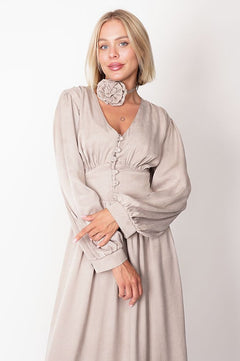 Maribel Maxi Lyocell Dress Beige