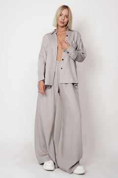 Wide Tencel Trousers Grey