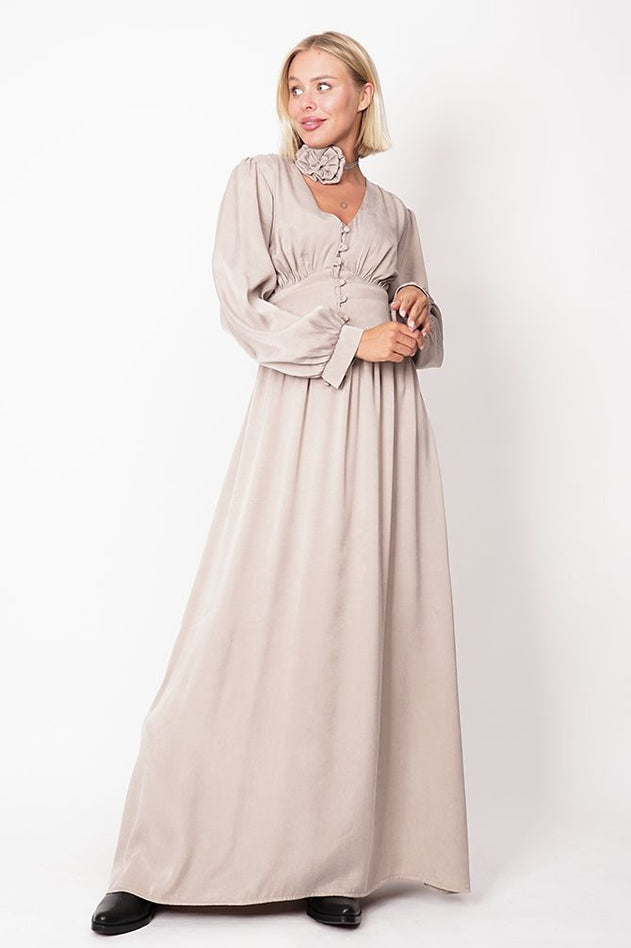 Maribel Maxi Lyocell Dress Beige