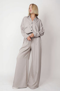 Wide Tencel Trousers Grey