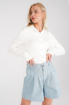 Hill Cotton Longsleeve Top Ecru