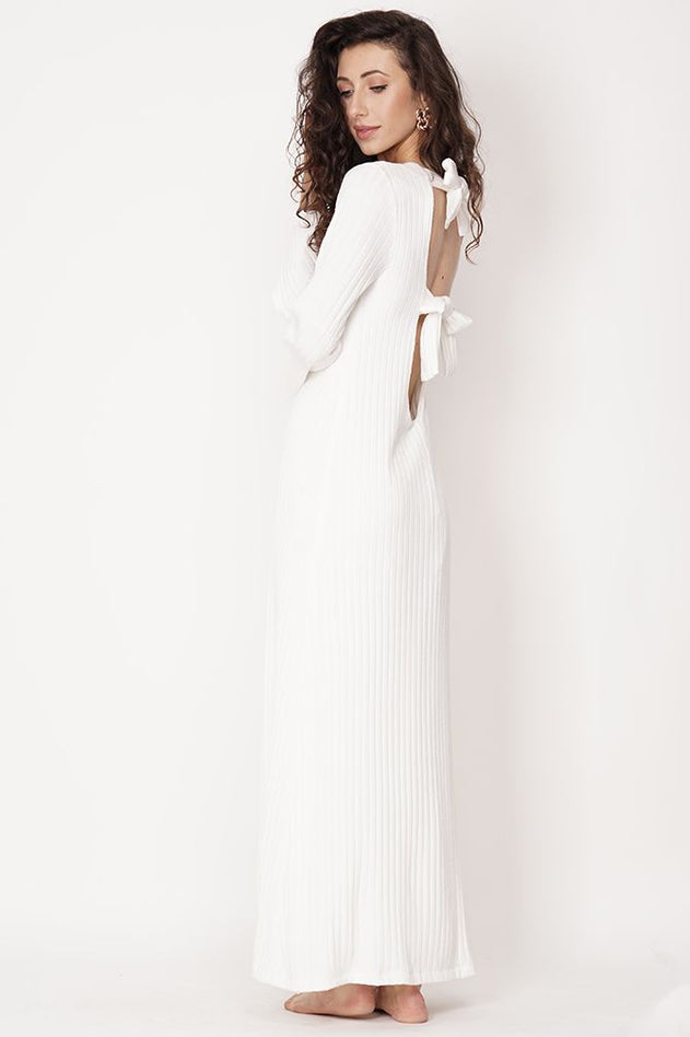 Avonia Bow Dress White