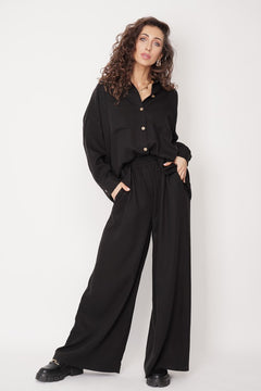 Wide Tencel Trousers Black