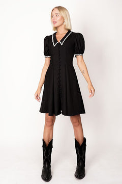 Avery Collar Dress Black