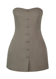 Jagger Strapless Mini Dress Taupe